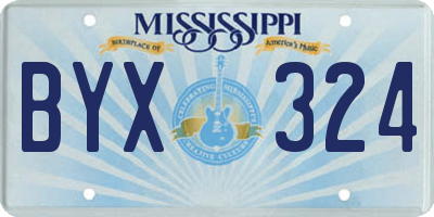 MS license plate BYX324