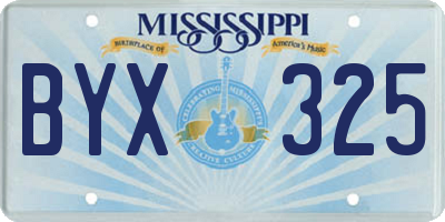 MS license plate BYX325