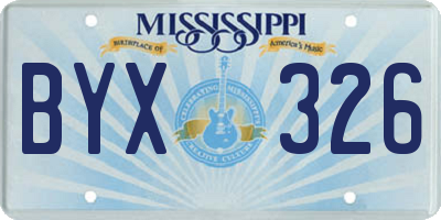 MS license plate BYX326