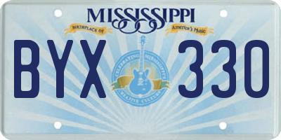 MS license plate BYX330