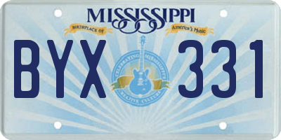 MS license plate BYX331