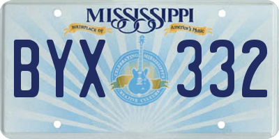 MS license plate BYX332