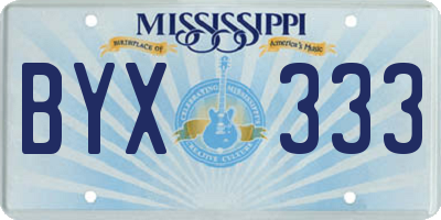 MS license plate BYX333