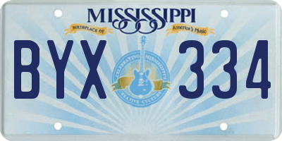 MS license plate BYX334