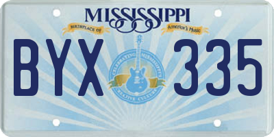 MS license plate BYX335