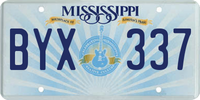 MS license plate BYX337