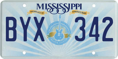 MS license plate BYX342