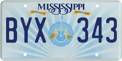 MS license plate BYX343