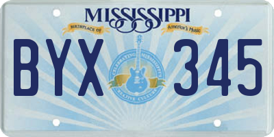 MS license plate BYX345