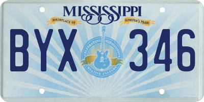 MS license plate BYX346