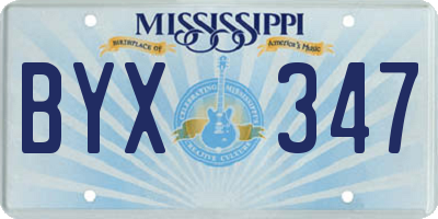 MS license plate BYX347