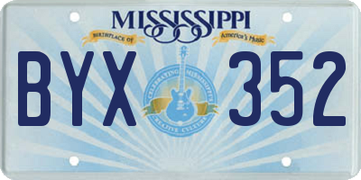 MS license plate BYX352