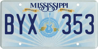 MS license plate BYX353