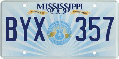MS license plate BYX357