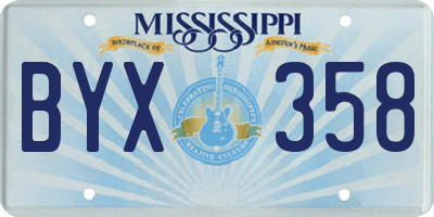 MS license plate BYX358