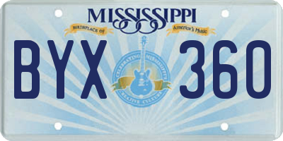 MS license plate BYX360