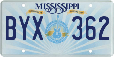 MS license plate BYX362