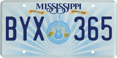 MS license plate BYX365