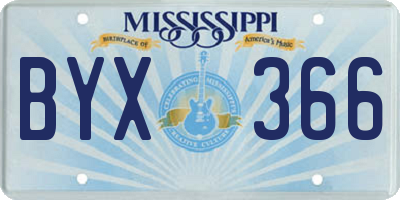 MS license plate BYX366