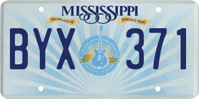 MS license plate BYX371