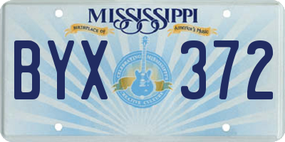 MS license plate BYX372