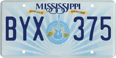 MS license plate BYX375