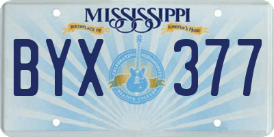 MS license plate BYX377