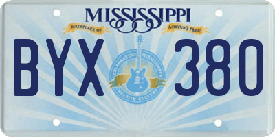 MS license plate BYX380