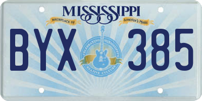 MS license plate BYX385