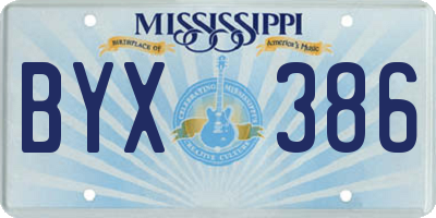 MS license plate BYX386