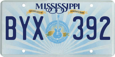 MS license plate BYX392