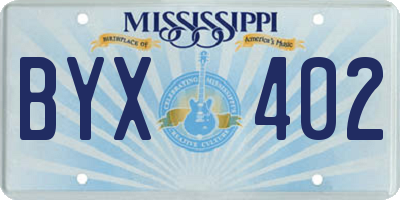 MS license plate BYX402
