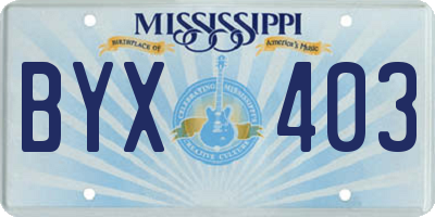 MS license plate BYX403