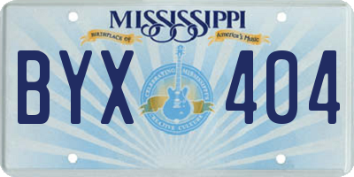 MS license plate BYX404