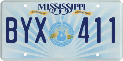 MS license plate BYX411