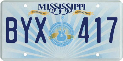 MS license plate BYX417