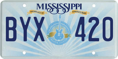 MS license plate BYX420