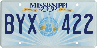 MS license plate BYX422