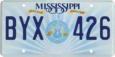 MS license plate BYX426