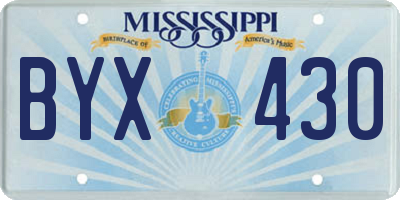 MS license plate BYX430