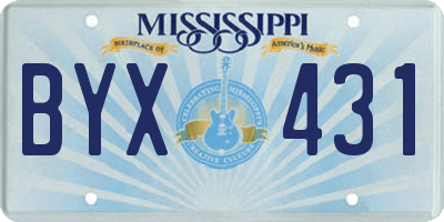 MS license plate BYX431