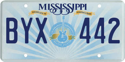 MS license plate BYX442