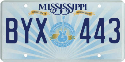 MS license plate BYX443