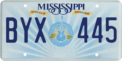 MS license plate BYX445