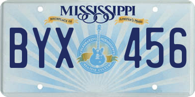 MS license plate BYX456