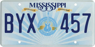 MS license plate BYX457