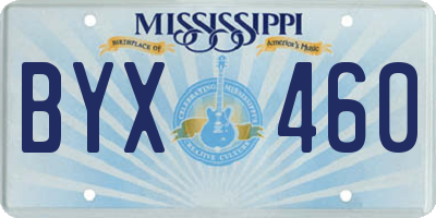 MS license plate BYX460