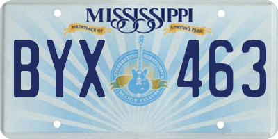 MS license plate BYX463