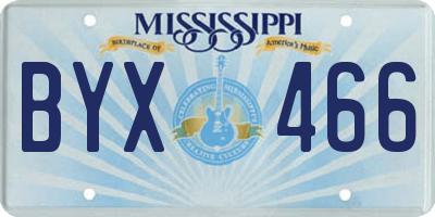MS license plate BYX466