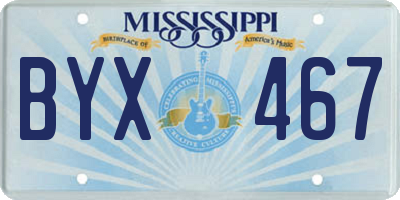 MS license plate BYX467